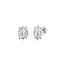 STERLING SILVER MIRACULOUS MEDAL STUD EARRINGS
